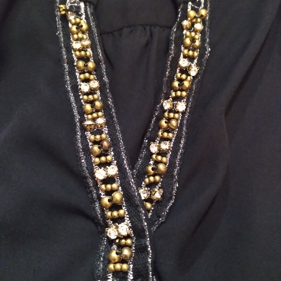 (#67) NY Collections Woman Exclusive of Decorations Black Blouse (Size 2XL) - Picture 4 of 11